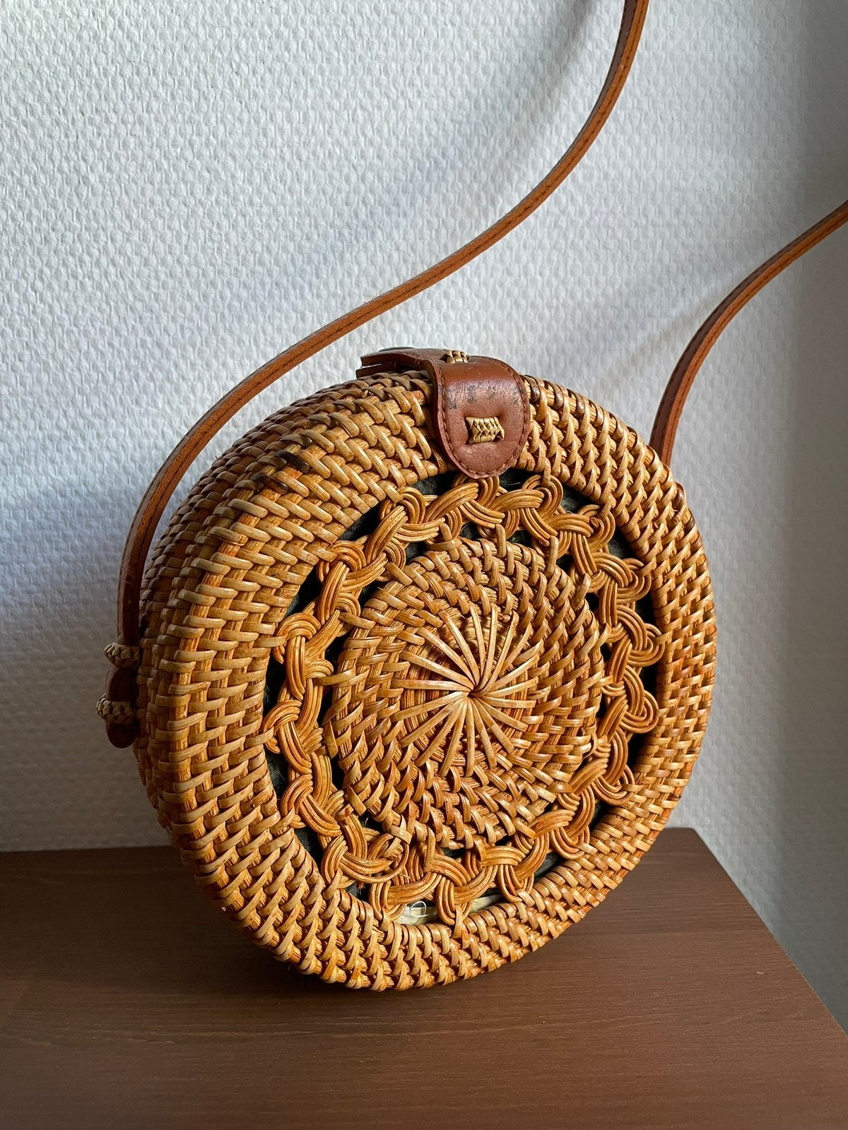 Vintage look rotan handtas / rieten schoudertas / boho, Ophalen of Verzenden