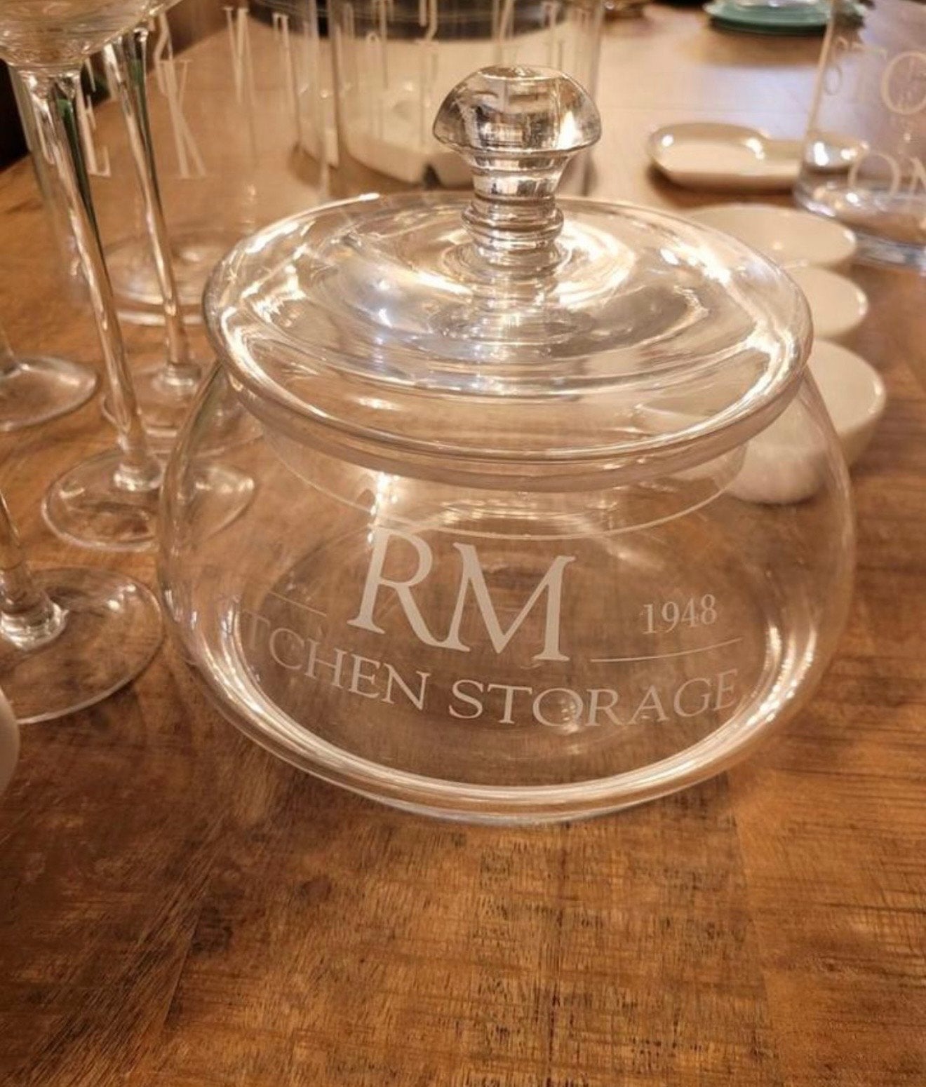 Gezocht Riviera Maison Kitchen Storage voorraadpot, Glas, Ophalen of Verzenden, Zo goed als nieuw, Voorraadpot