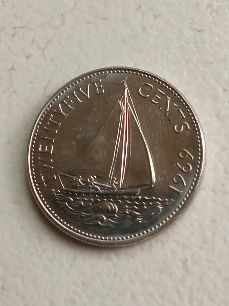 Bahamas 25 cent 1969., Ophalen of Verzenden, Midden-Amerika, Losse munt