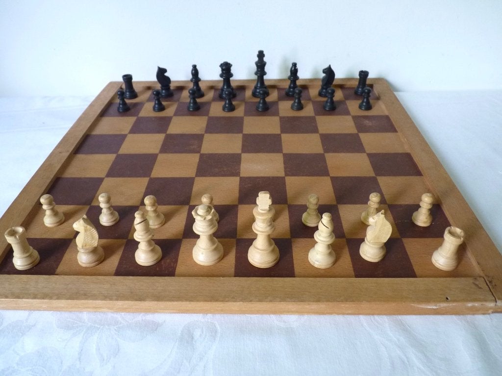 schaakspel, hout, Hobby en Vrije tijd, Een of twee spelers, Ophalen of Verzenden, Gebruikt