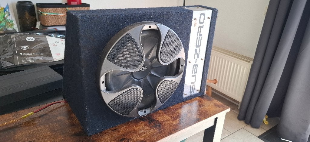 SPL Dynamics SUB-ZERO subwoofer + JVC versterker, Ophalen, Gebruikt