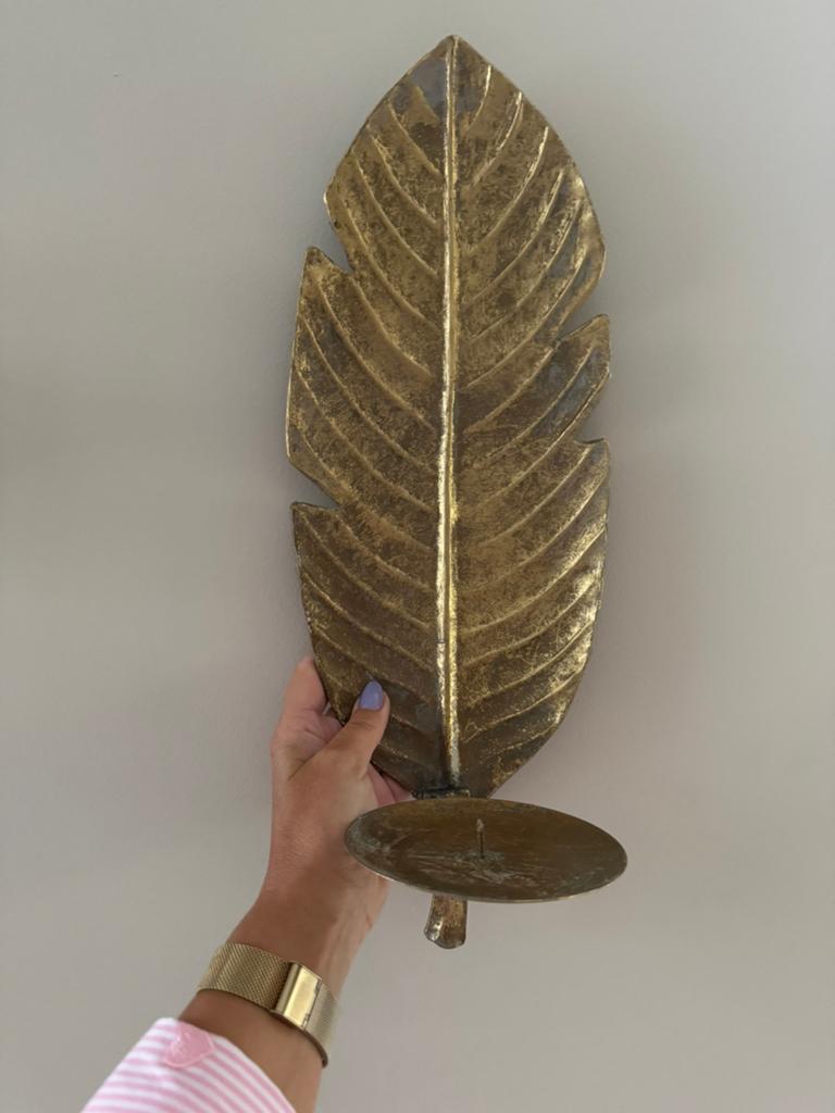 Kaarsen kandelaar wand, goudkleurig, Huis en Inrichting, Woonaccessoires | Kandelaars en Kaarsen, 25 tot 50 cm, Ophalen of Verzenden