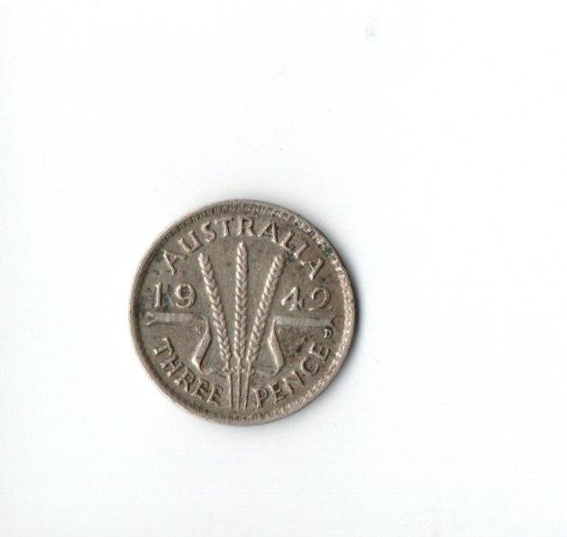 Australië 3 Pence 1942, Verzenden, Losse munt, Zilver