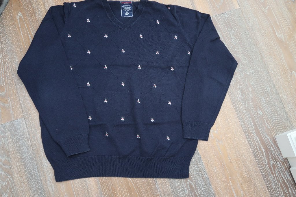 Pullover blauw merk Mcgregor mt XL ingeweven buldog, Maat 56/58 (XL), Ophalen of Verzenden, Gedragen, McGregor