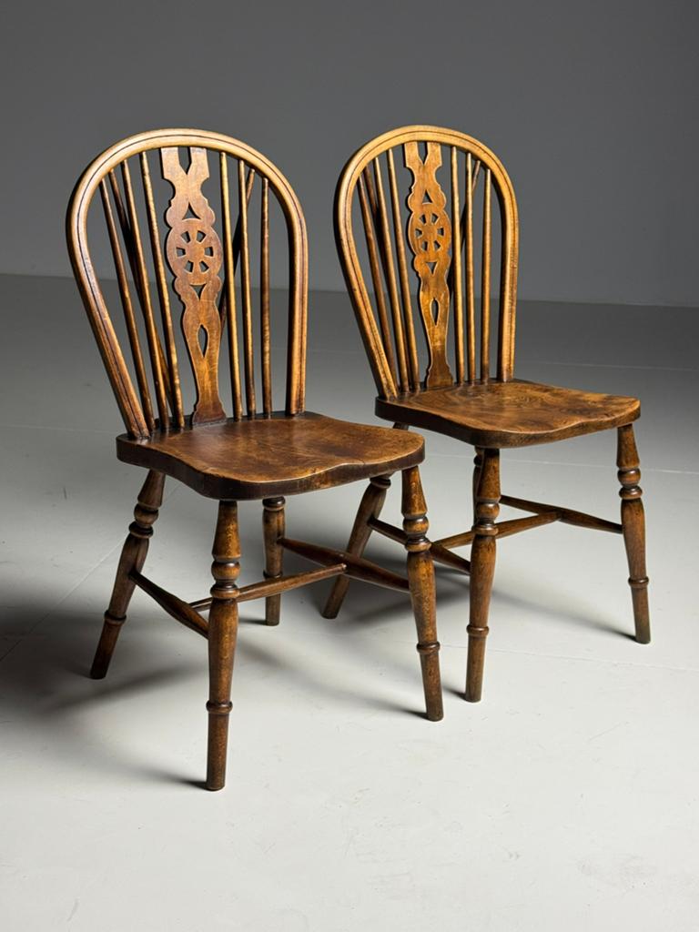 Set van 2 Windsor stoelen antiek, Ophalen, Zo goed als nieuw, Bruin, Vijf, Zes of meer stoelen