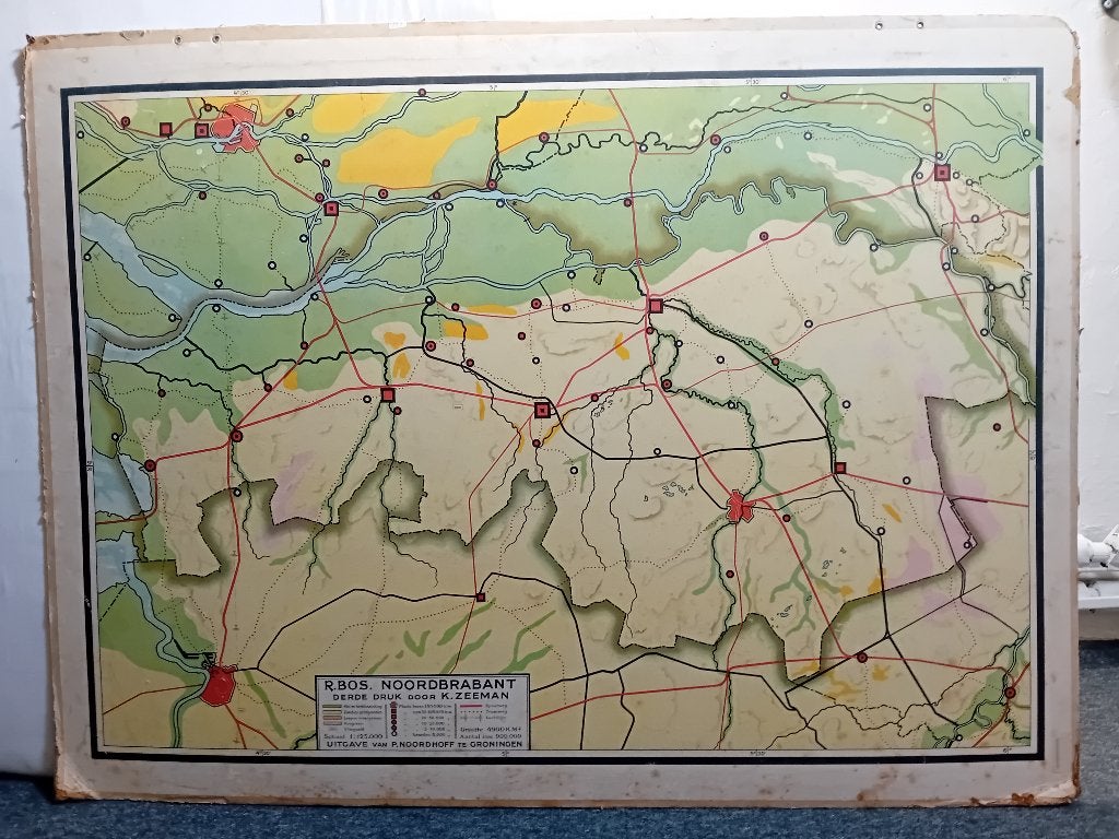 Schoolkaart Noord Brabant., Ophalen, Aardrijkskunde