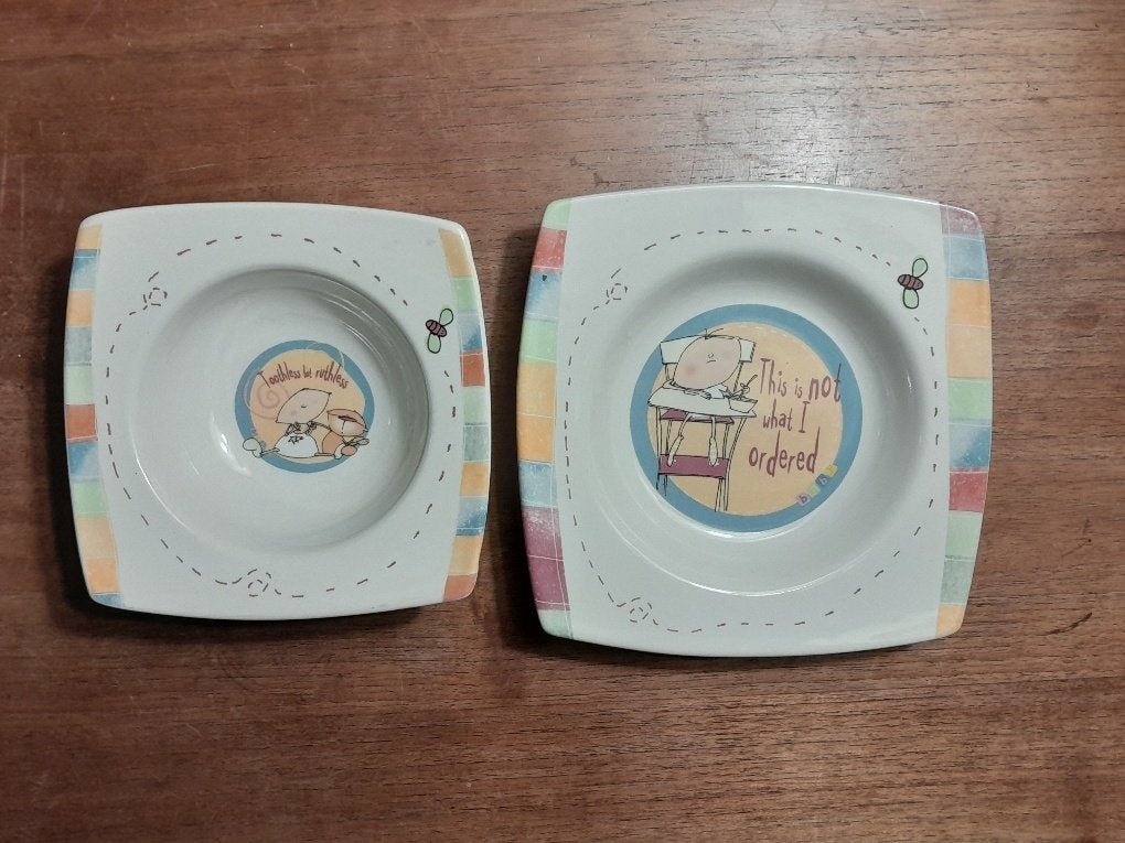 Johnson Brothers, Baby Born to shop. 2 bordjes, Gebruikt, Ophalen of Verzenden, Bord(en), Overige stijlen