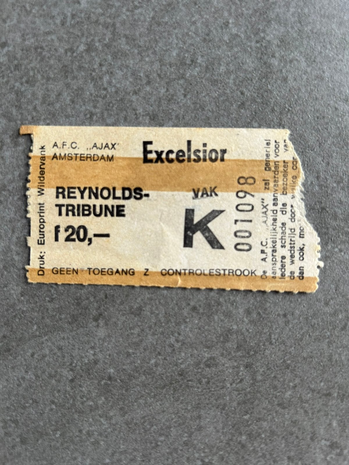 Ajax - Excelsior ticket, Ophalen of Verzenden, Ajax, Overige typen