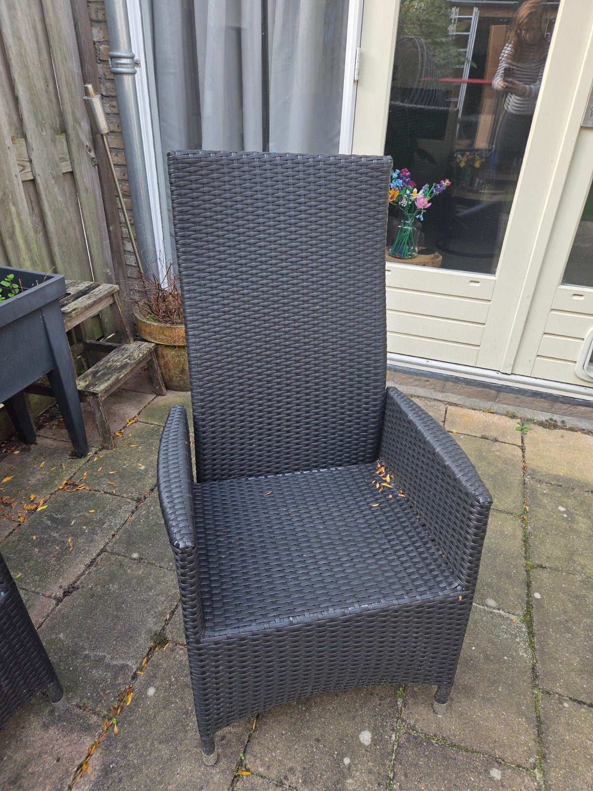 6 verstelbare tuinstoelen van Wicker, Ophalen, Gebruikt, Kunststof, Verstelbaar