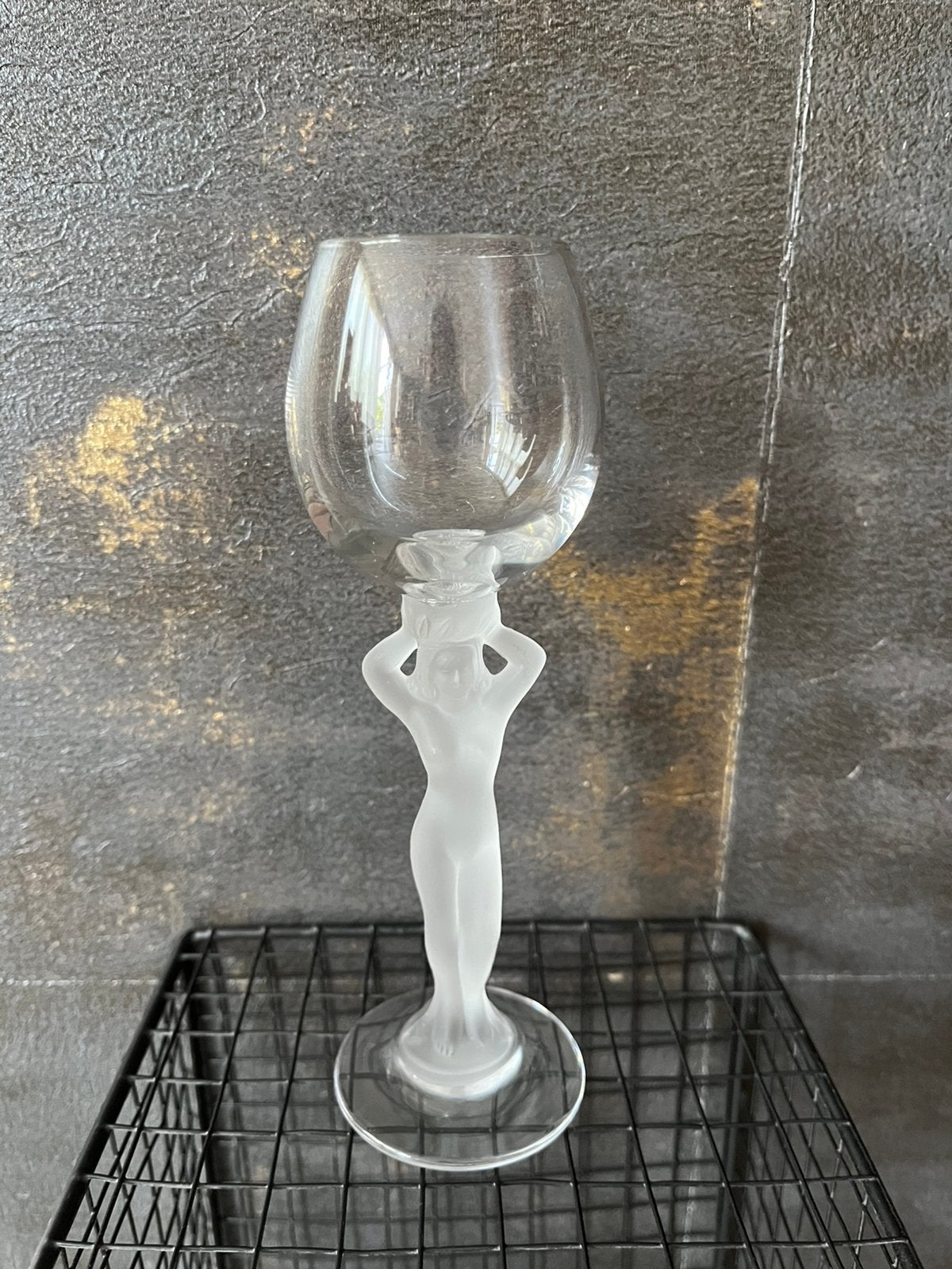 Vintage Frans kristal wijnglas 'Venus' Cristallerie de Bayel, Ophalen of Verzenden, Zo goed als nieuw, Overige typen