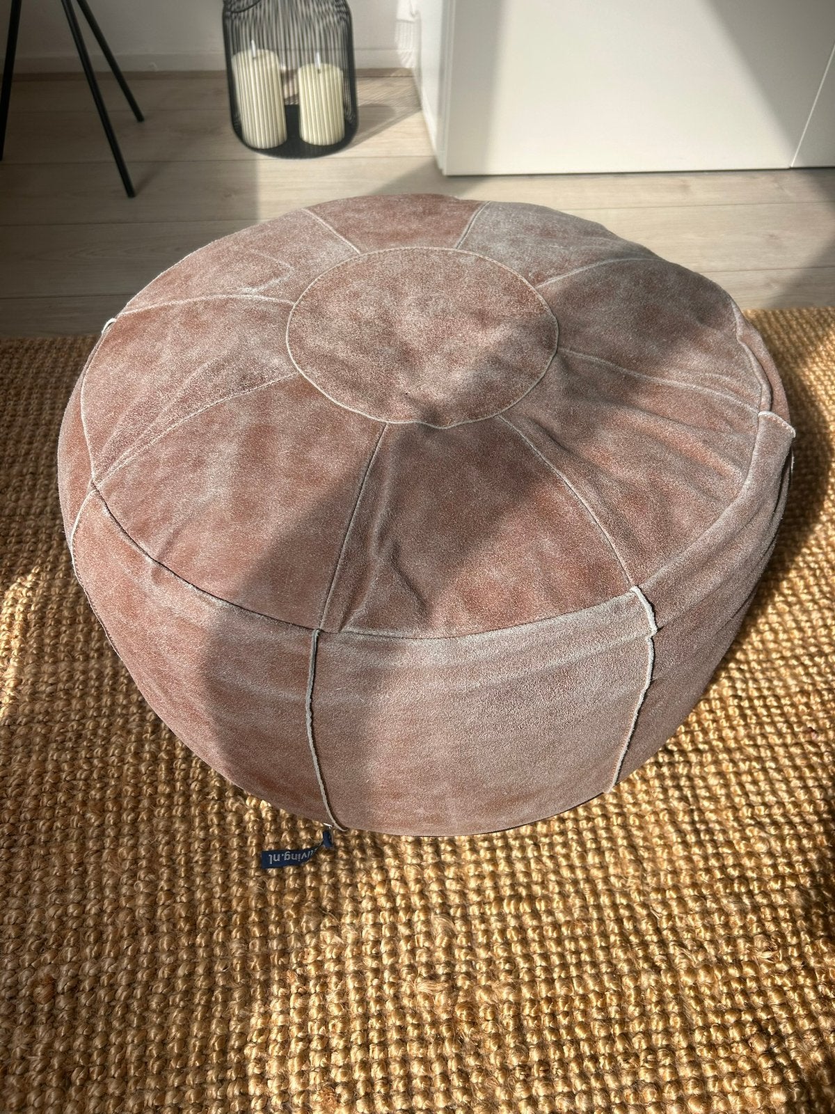 HK living poef, Ophalen, Minder dan 50 cm, Gebruikt, Rond