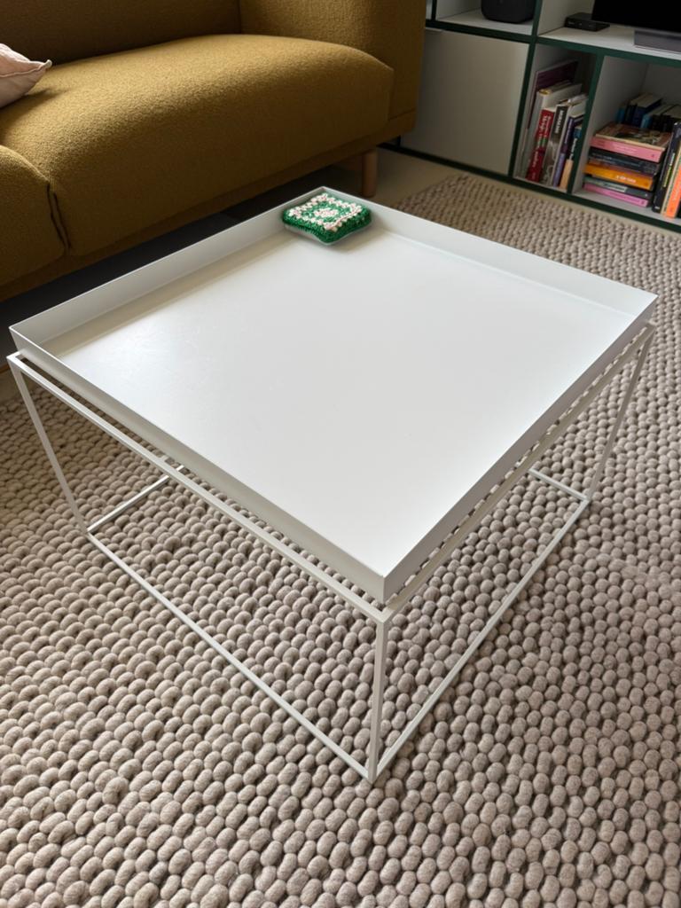 HAY Tray Bijzettafel - Wit, 60x60x39 cm, Huis en Inrichting, Tafels | Salontafels, Ophalen, Gebruikt, Vierkant, 50 tot 100 cm