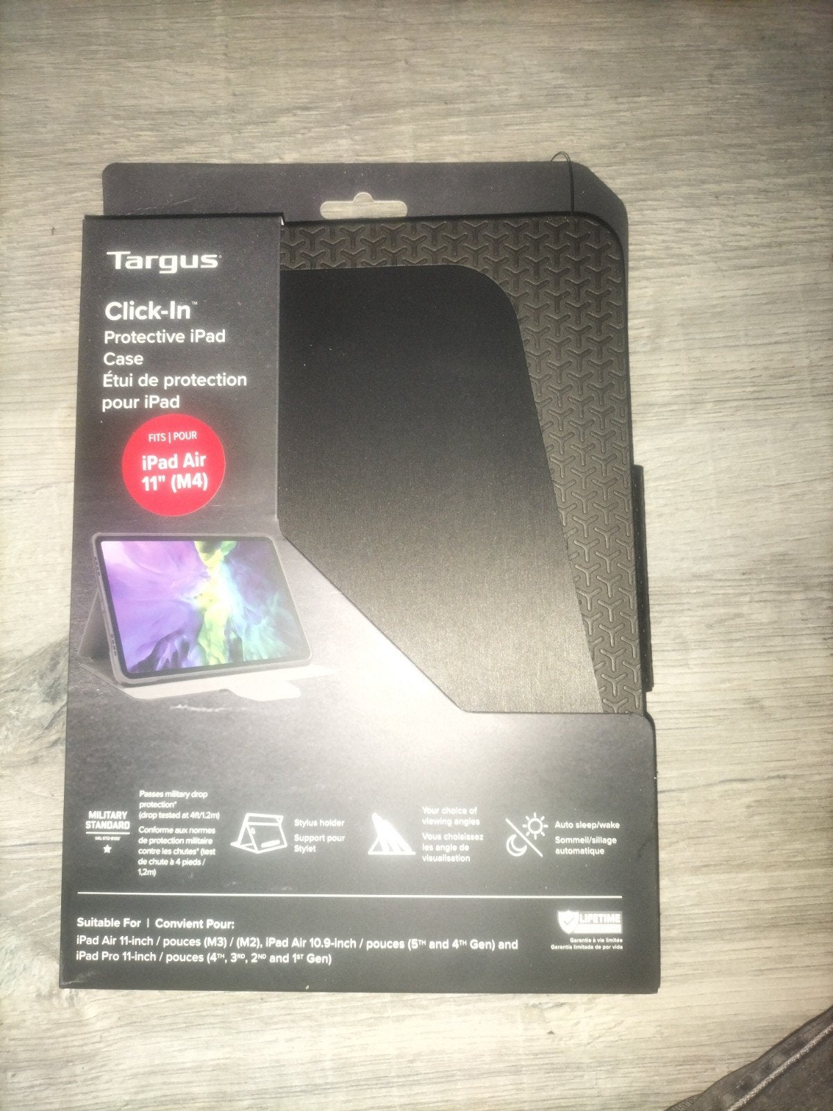 Targus Click-In Beschermhoes voor iPad Air 11" (M4), Ophalen, 11 inch, Bescherming voor- en achterkant, Targus