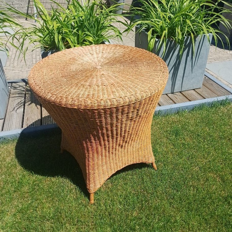 rotan bijzettafel, Huis en Inrichting, Tafels | Bijzettafels, Ophalen, Rond, Minder dan 55 cm, 45 tot 60 cm
