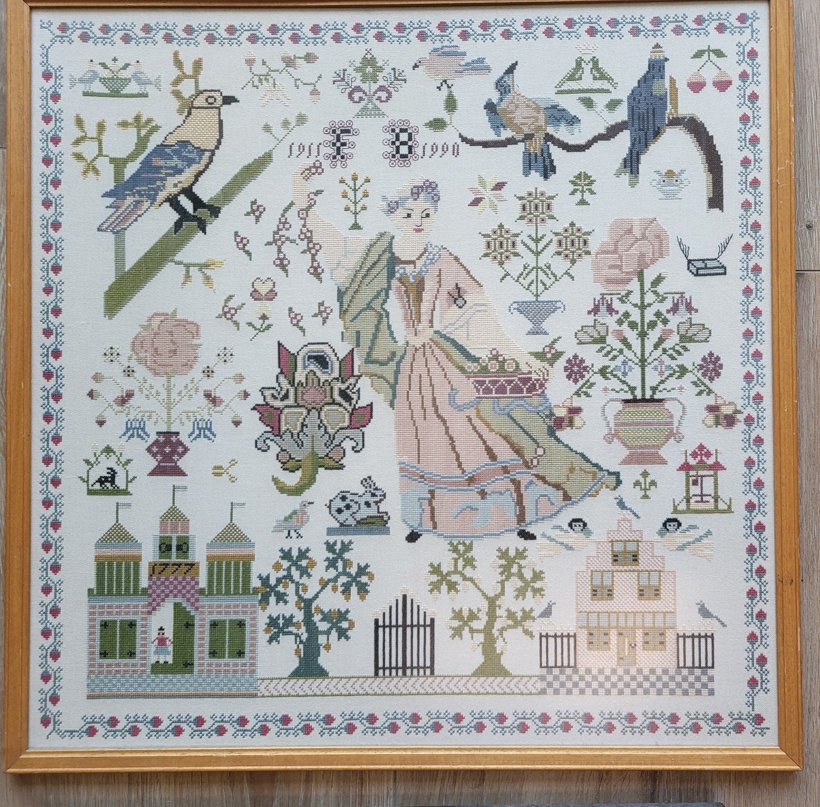 Uniek handgeborduurd kunstwerk, 68.5 x 68.5 cm, Ophalen, 50 – 75, Gebruikt, Overige typen