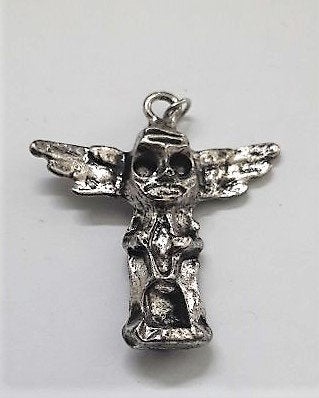 Zilverkleurige Totempaal hanger Native American Stijl, Ophalen, Nieuw, Zilver, Overige materialen