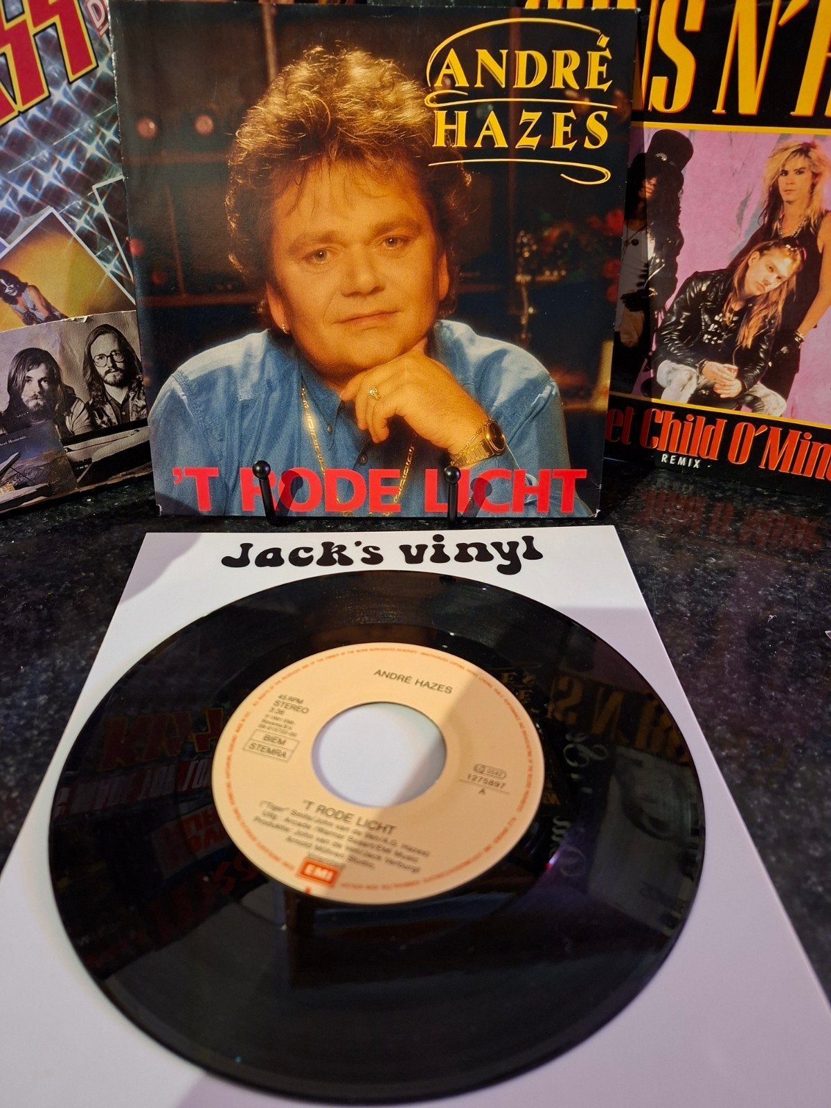 André Hazes - 'T Rode Licht / Als Je Hier Blijft  .1991, 7 inch, Ophalen of Verzenden, Overige typen, Fotohoes