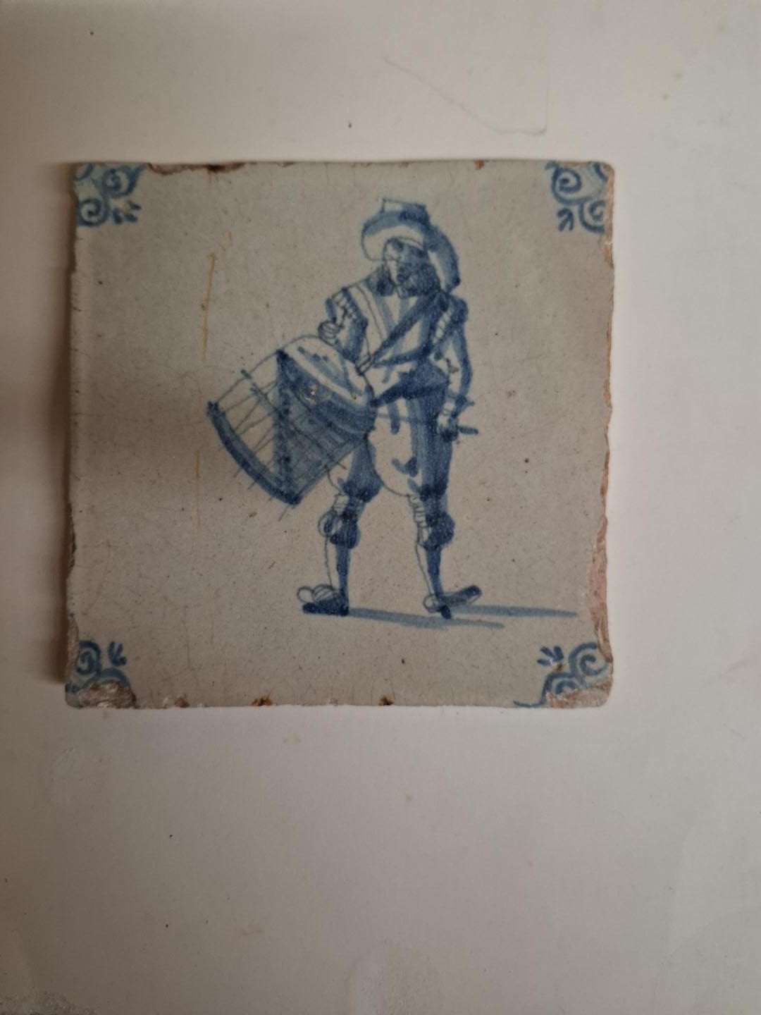 delftse blauwe witte tegel ong. 1650, Ophalen of Verzenden