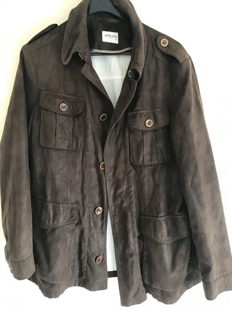 Armani Collezioni Leren Jas - Bruin mt 50, Ophalen of Verzenden, Zo goed als nieuw