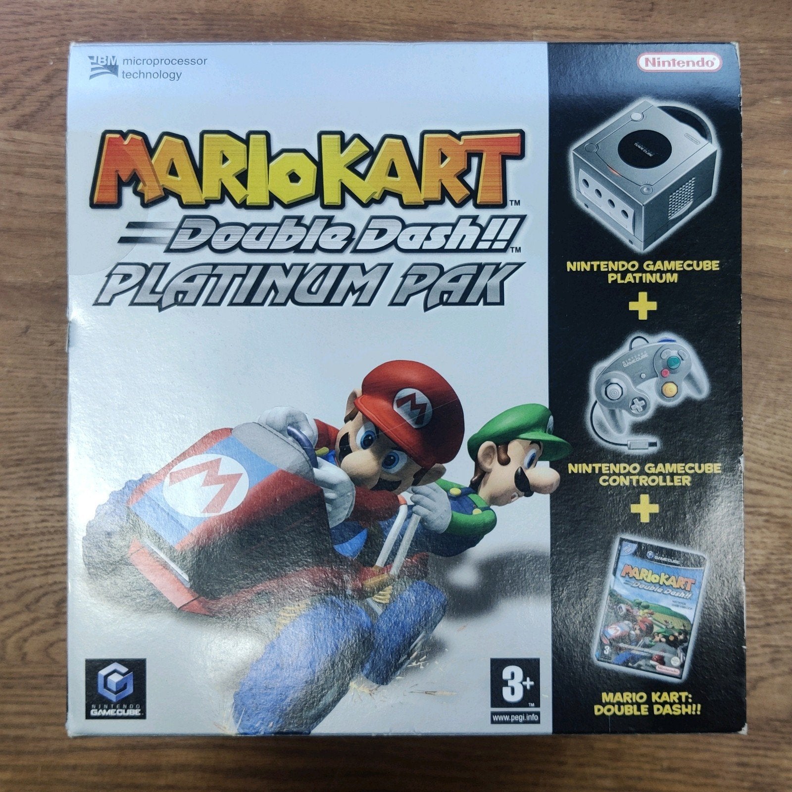 Doos + Sleeve Gamecube Mario Kart Double Dash Platinum Pak, 1 speler, Racen en Vliegen, Ophalen of Verzenden, Zo goed als nieuw