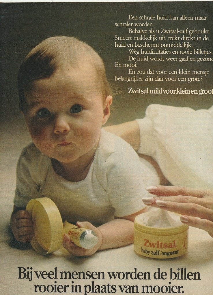 Retro reclame 1979 Zwitsal baby zalf met schrale huid, Verzenden, Overige typen