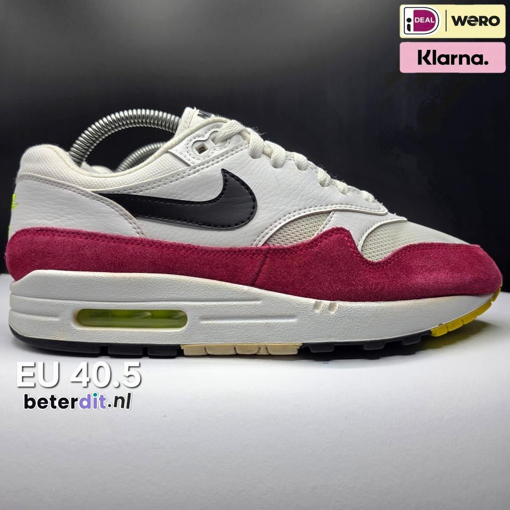 Nike Air Max 1 'White Black Volt Rush Pink'
Maat: 40.5, Ophalen of Verzenden, Nike, Nike, Nike air max
