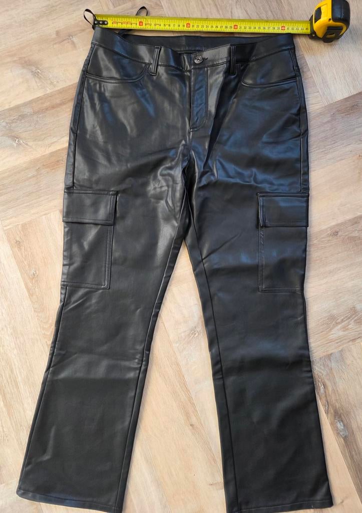 Rainbow nep leren broek - XL-wijde pijp, Kleding | Dames, Broeken en Pantalons, Rainbow, Zwart, Maat 46/48 (XL) of groter, Nieuw