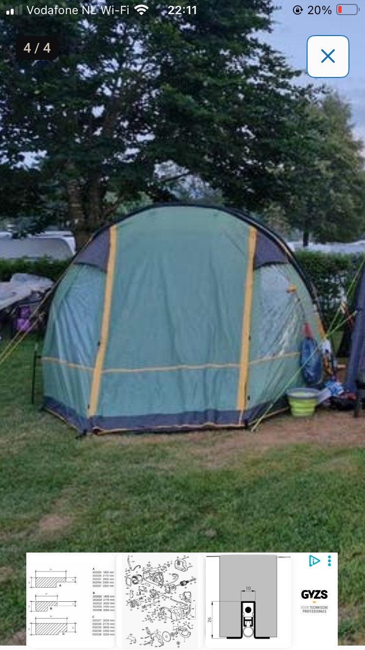 Redwood Apex 260 Groene Koepeltent - 3 Persoons, Ophalen, Gebruikt, Tot en met 3