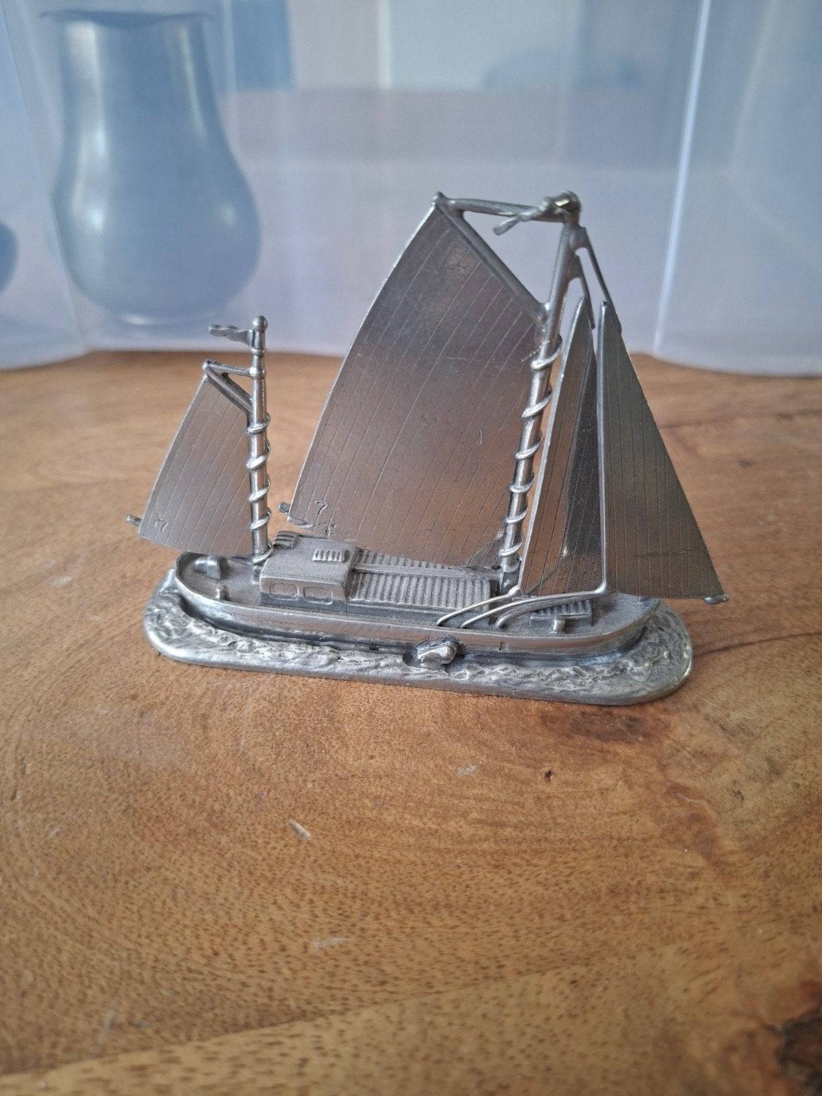 Decoratieve metalen zeilboot miniatuur, Ophalen of Verzenden