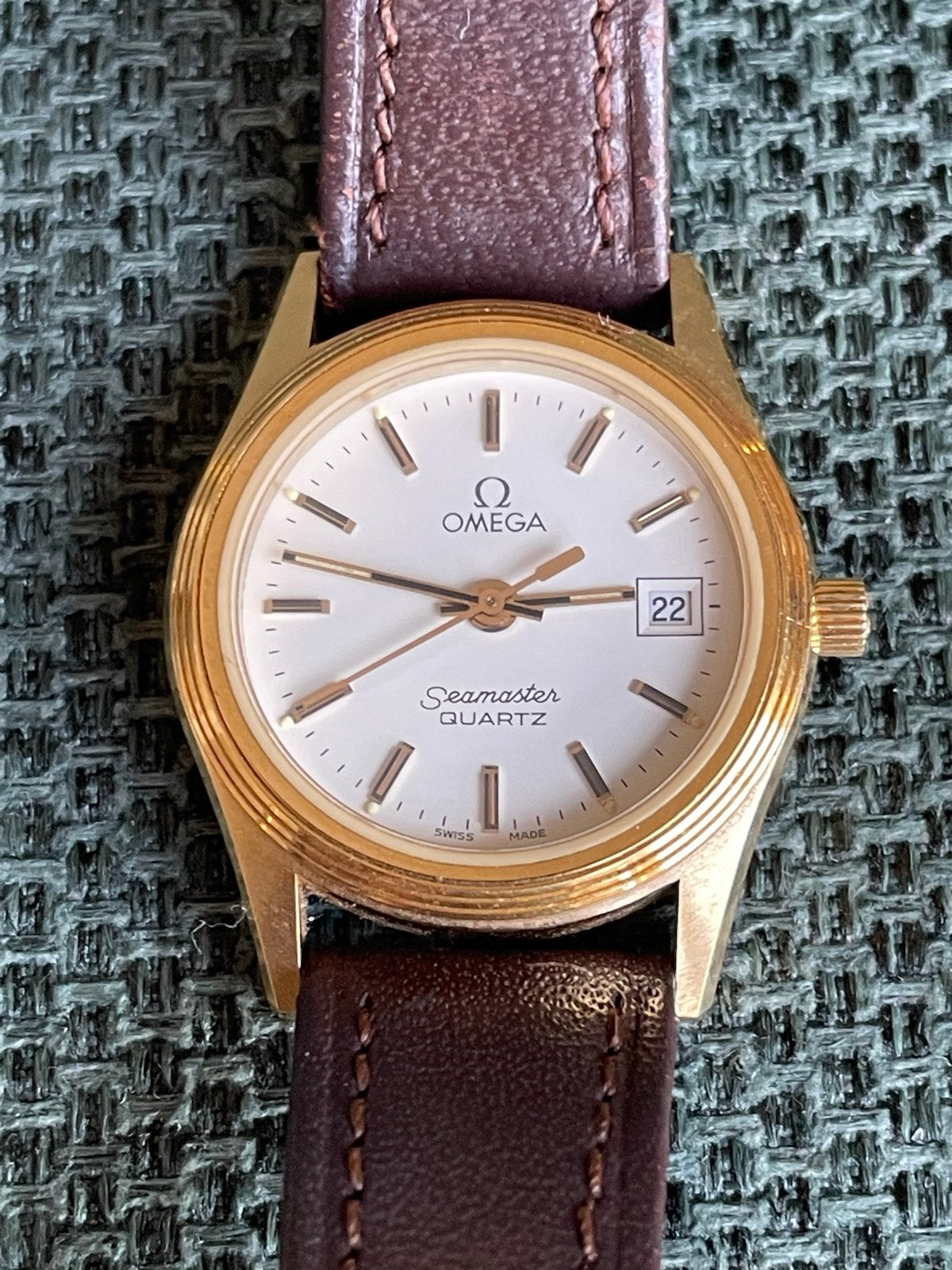 Omega Seamaster Quartz Dameshorloge 1984, Overige merken, Polshorloge, Ophalen of Verzenden, Goud
