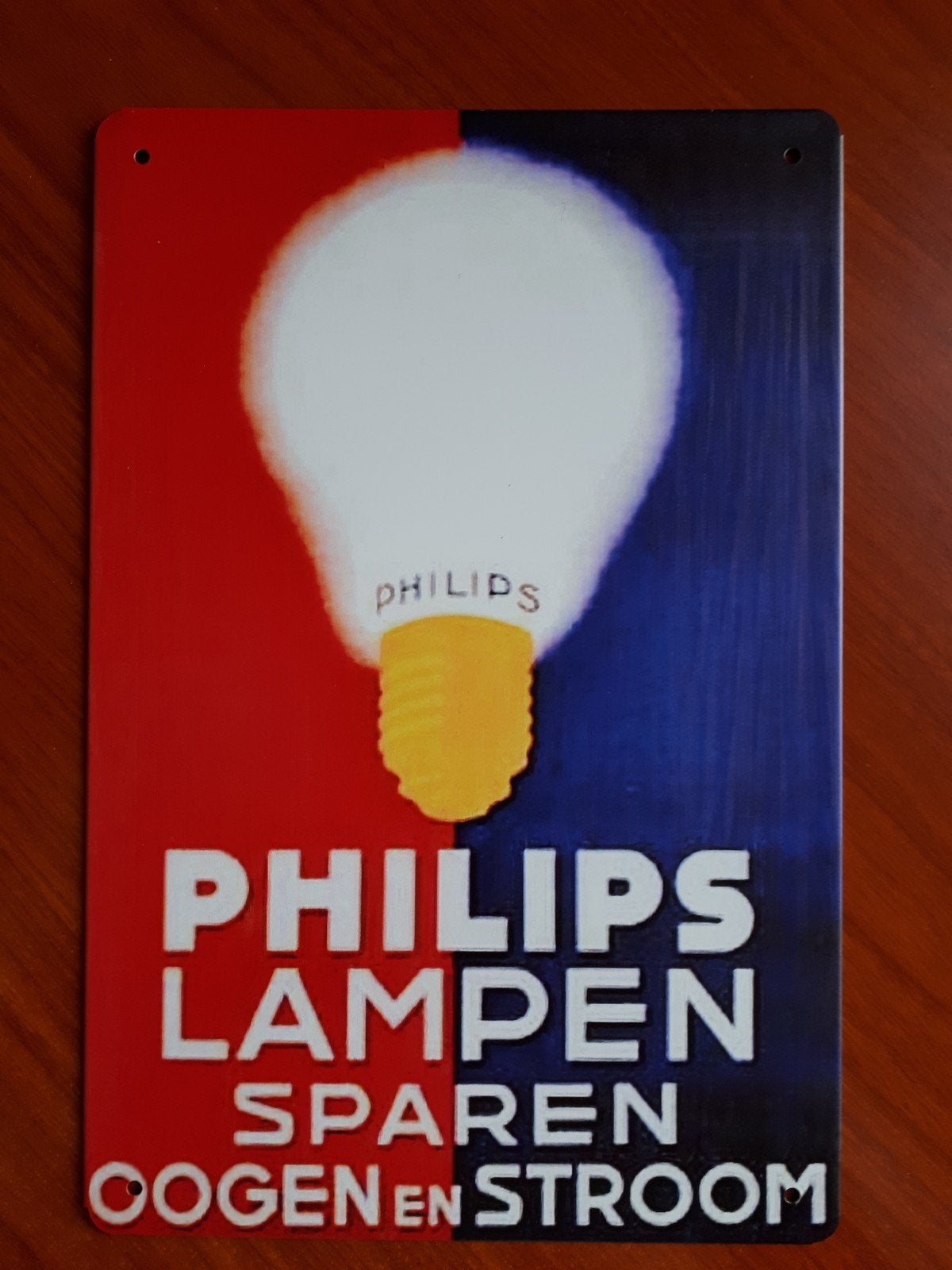 Philips Lampen 20x30 cm Metalen Reclamebord, Verzenden, Nieuw, Reclamebord