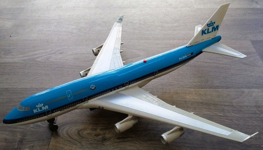 Om 1990-2000 GROOT KLM 48,5 cm. Vliegtuig Boeing 747-400, Ophalen of Verzenden