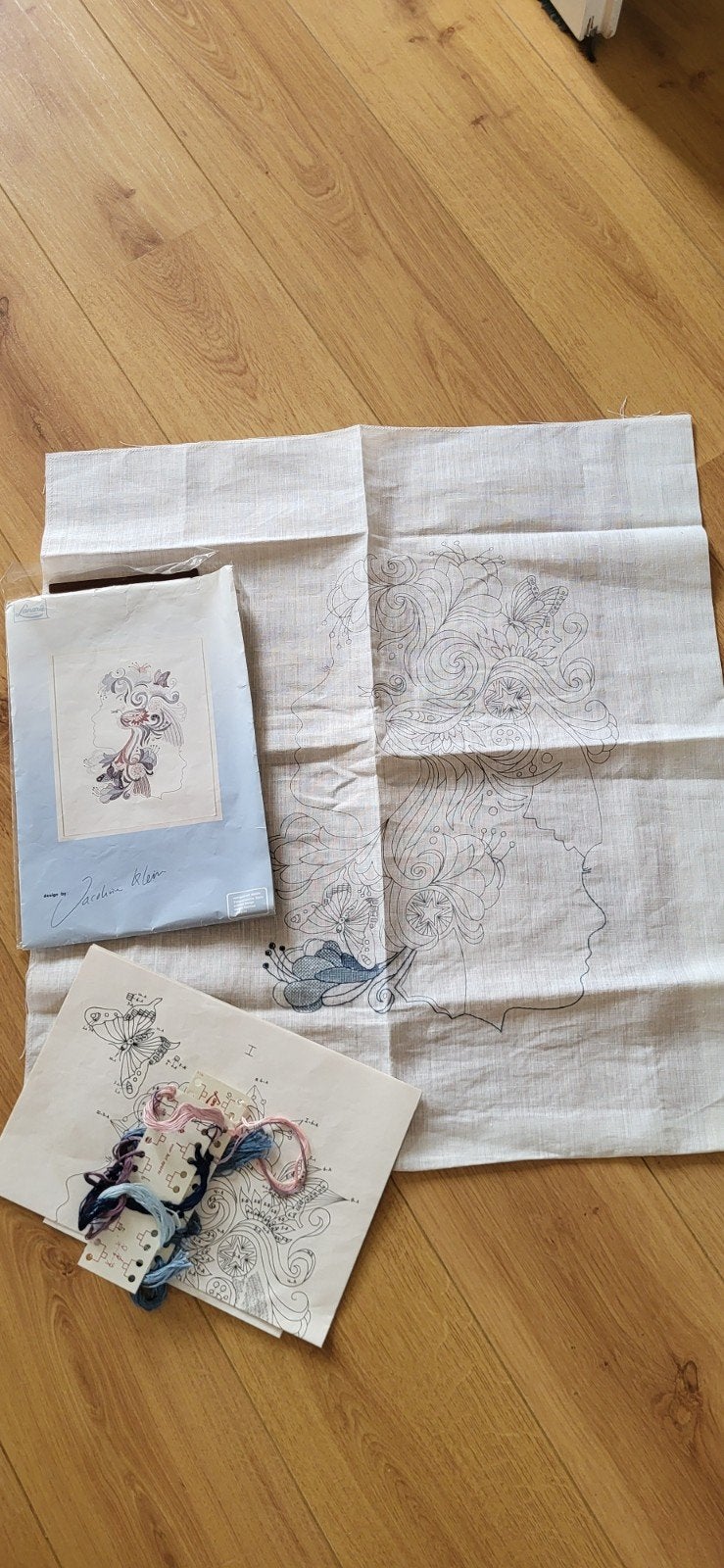 borduurpakket Jacoline Klein, Lanarte 49x60cm, Ophalen of Verzenden, Zo goed als nieuw, Handborduren, Borduurpakket