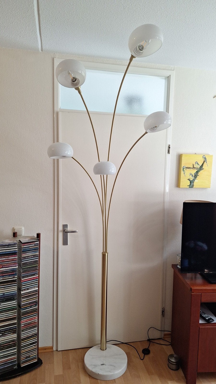 Prachtige, luxe, staande chroom gekleurde lamp, Ophalen, Zo goed als nieuw, 150 tot 200 cm