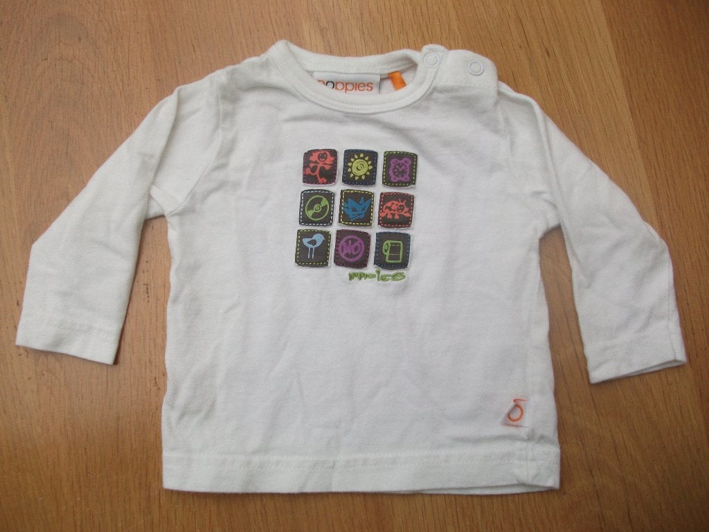Noppies longsleeve wit met vrolijke plaatjes ZGAN maat 62, Meisje, Ophalen of Verzenden, Zo goed als nieuw, Noppies