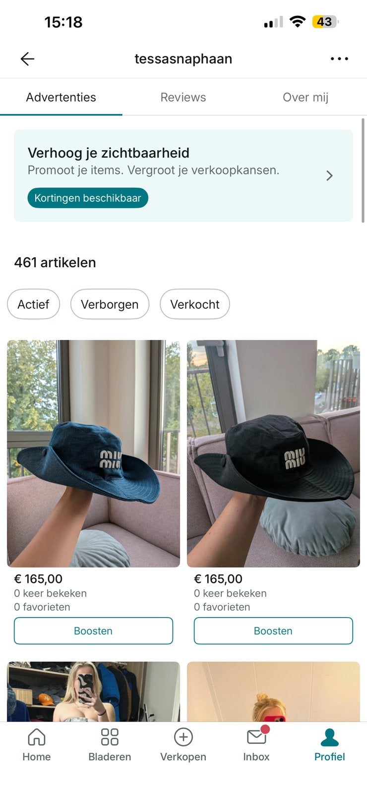 Miu miu hoed, Ophalen of Verzenden, Zo goed als nieuw