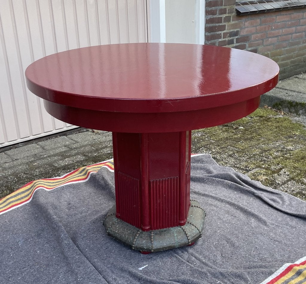 Amsterdamse School tafel met rond bovenblad, Antiek en Kunst, Ophalen
