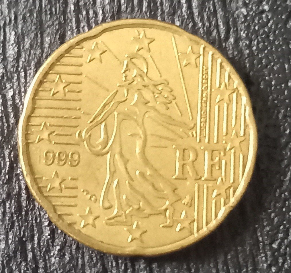 Frankrijk 20 eurocent 1999 misdruk, Postzegels en Munten, Munten | Europa | Euromunten, Ophalen of Verzenden, Frankrijk, 20 cent