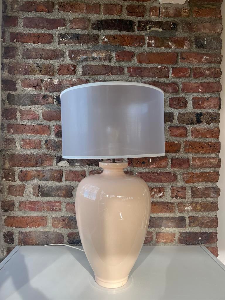 Pastelkleurige Kostka lamp met grijze kap, Huis en Inrichting, Ophalen, Zo goed als nieuw, Tijdloos, Minder dan 100 cm