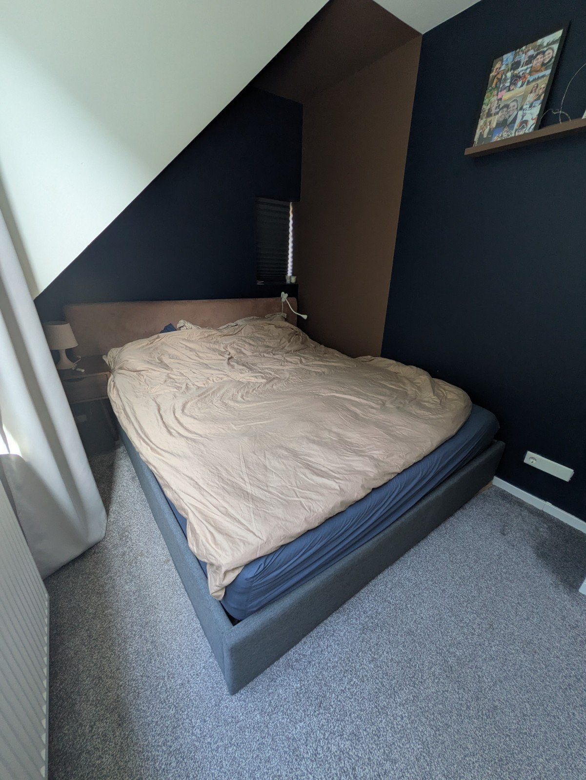 Tweepersoonsbed met Emma matras en opbergruimte - 180cm, Ophalen, Gebruikt, Tweepersoons, 180 cm