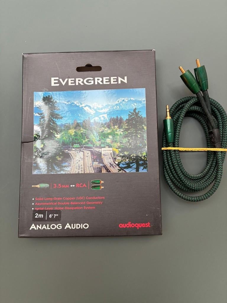 Audioquest Evergreen 3.5mm - RCA 2meter, Ophalen of Verzenden, Gebruikt, Minder dan 2 meter, Interlink-kabel