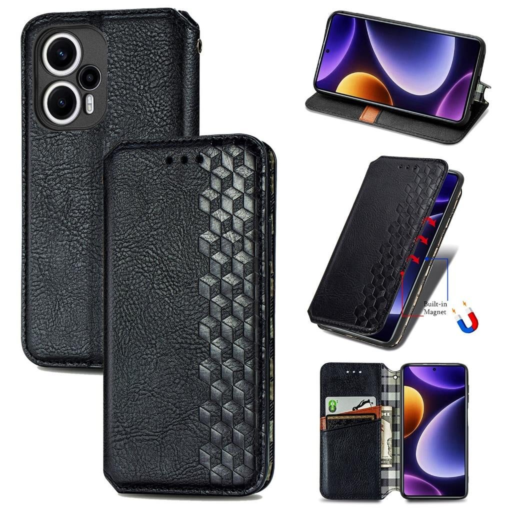 Xiaomi Poco F5 Luxe PU Lederen Wallet Case Set _ Zwart, Verzenden, Nieuw, Hoesje of Tasje