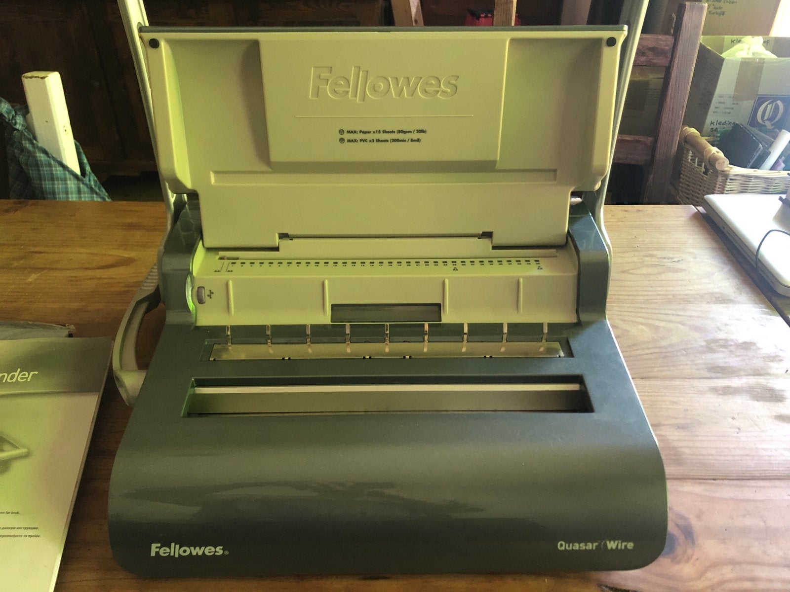 Fellowes Quasar Wire Bindmachine met accessoires, Ophalen, Gebruikt