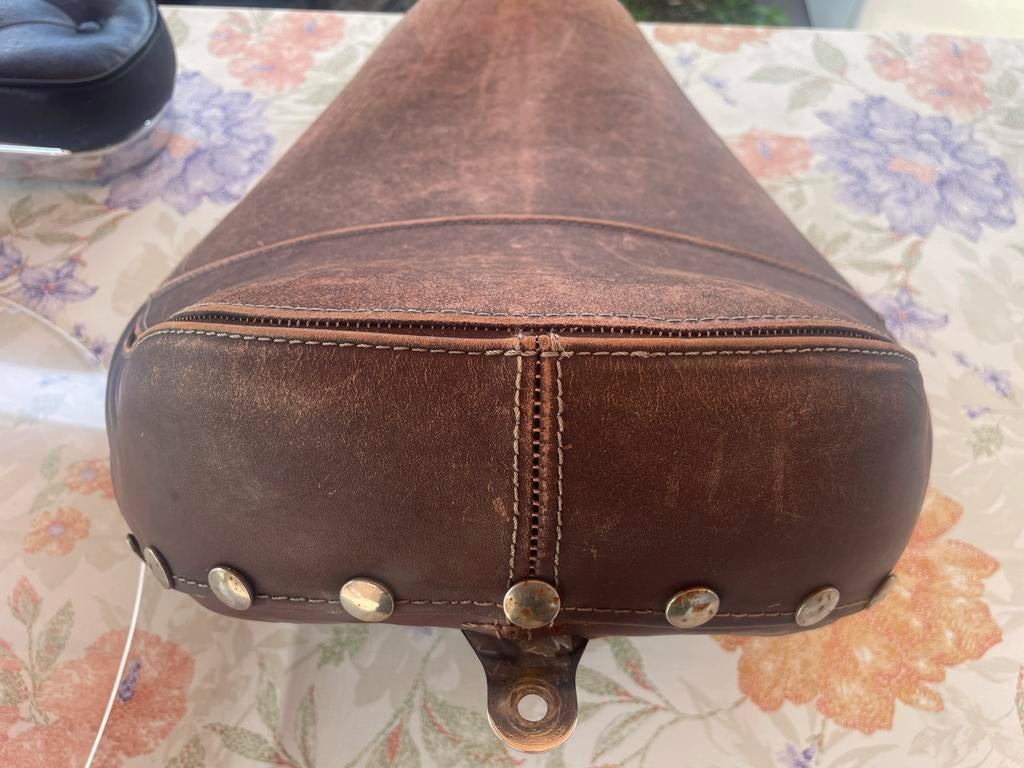 Bruin lederen motorzadel - Vintage stijl, Ophalen of Verzenden