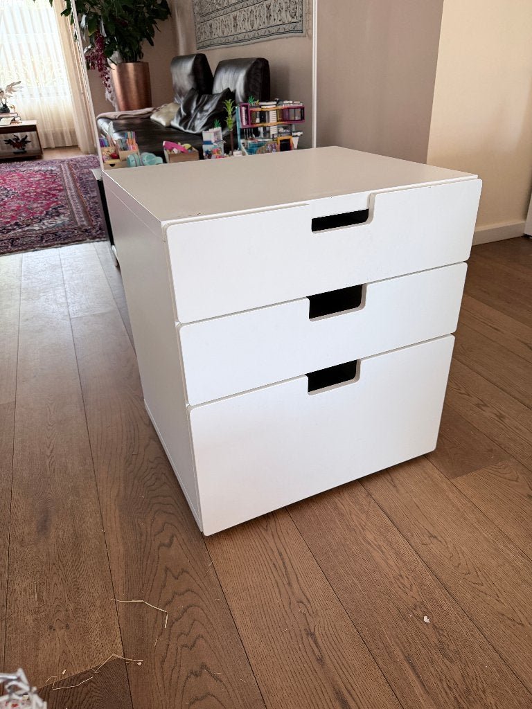 Witte ladekast met 3 laden - IKEA stuva, Ophalen, Gebruikt, IKEA stuva, 50 tot 100 cm