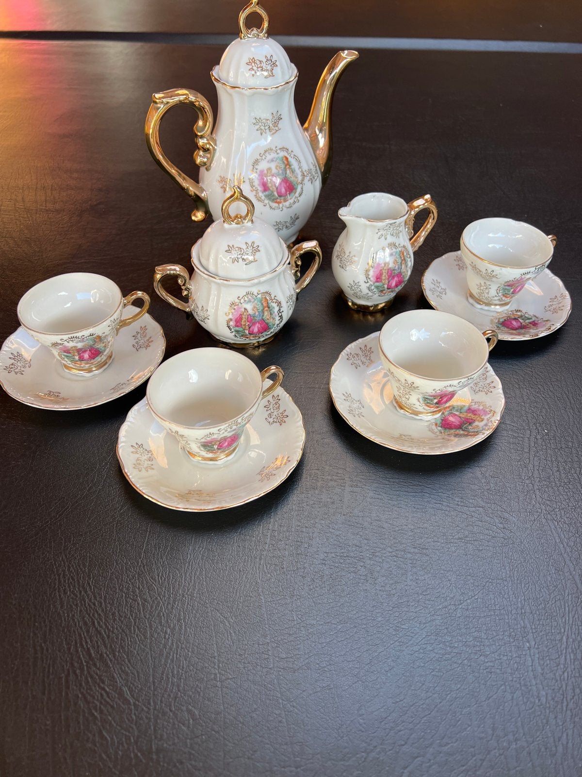 Mini servies met 4 kopjes - Vintage decor, Ophalen of Verzenden