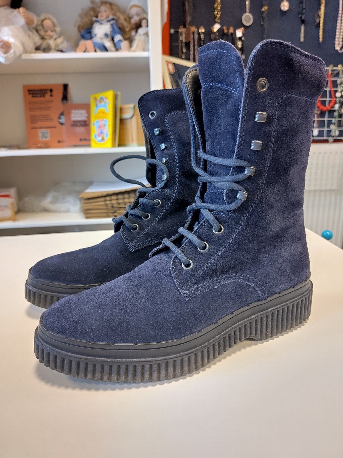 Tods blauwe suède laarsjes - Maat 37, Ophalen, Blauw, Zo goed als nieuw, Tods
