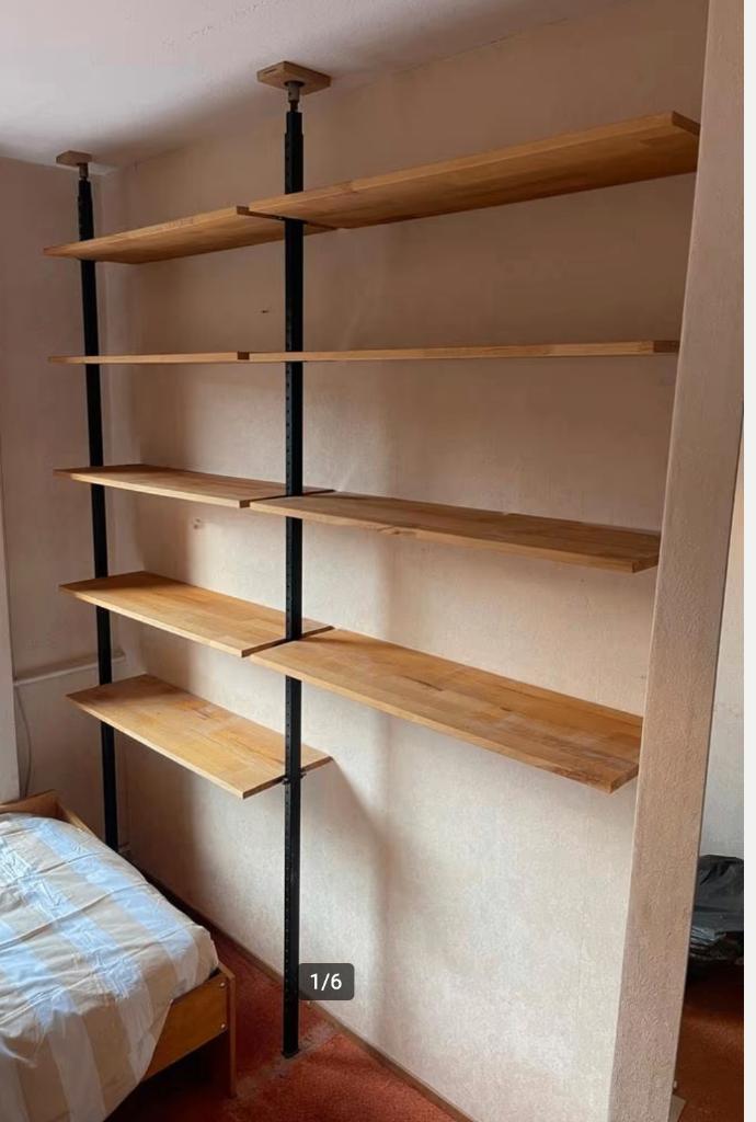boekenkast Vintage modulair wandsysteem  hoogte verstelbaar, Huis en Inrichting, Kasten | Boekenkasten, Ophalen, Met plank(en)