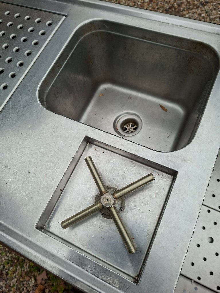 RVS Spoelbak met lekblad en tapblad, Huis en Inrichting, Ophalen, Gebruikt, Onbekend, Onbekend@voorbeeld.nl