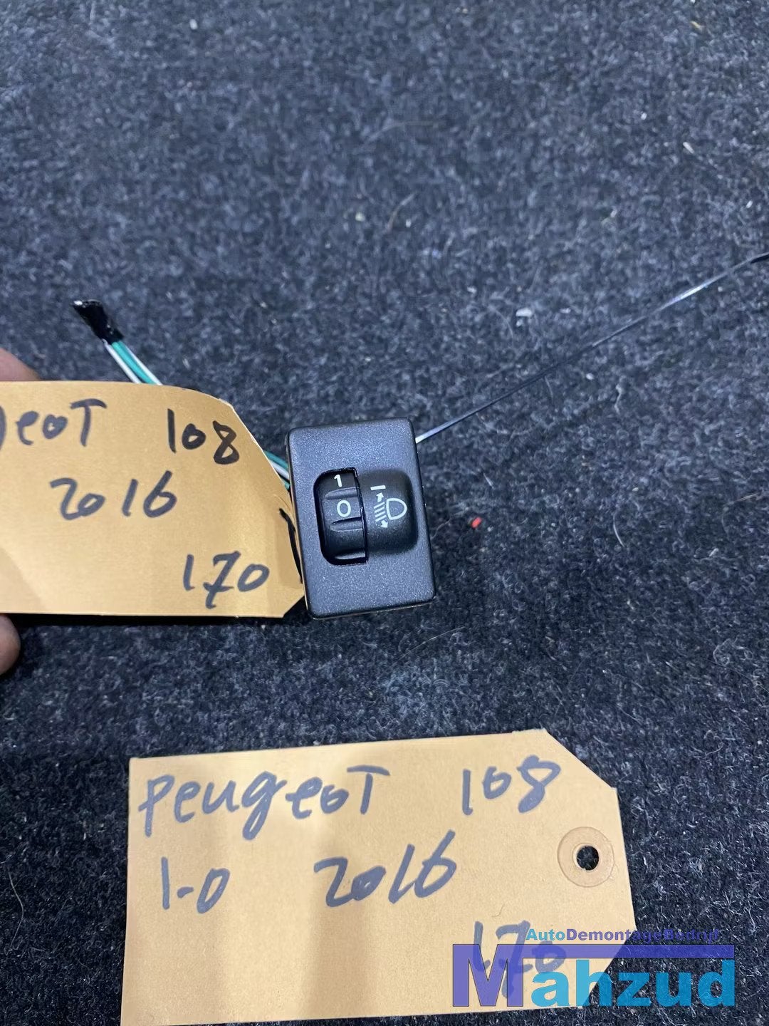 PEUGEOT 108 AYGO C1 koplamp hoogteregelaar schakelaar, Info@fabrikant.eu, Fabrikantstraat 1
1000 AA  Amsterdam, NL, Ophalen of Verzenden